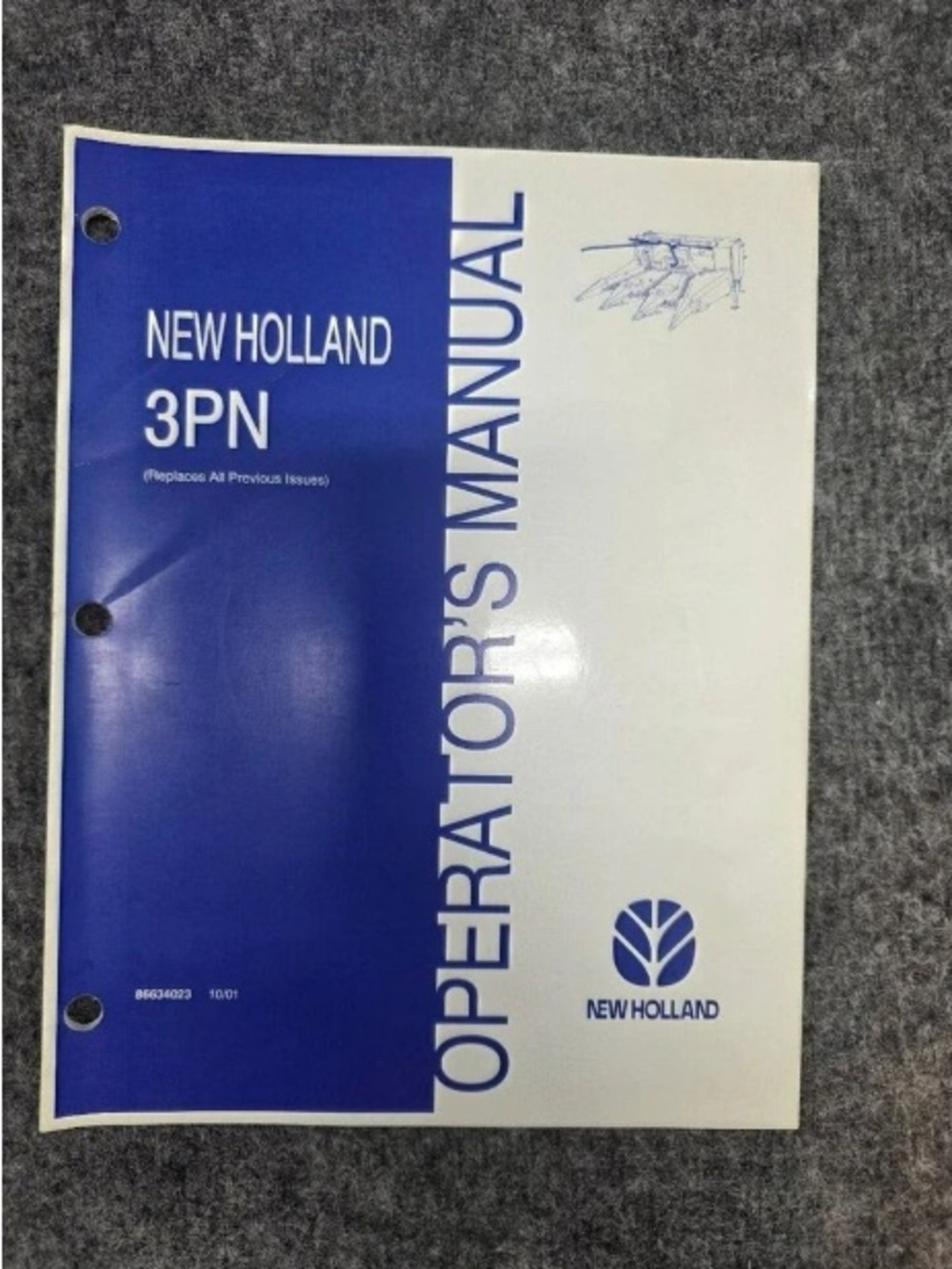 New Holland 3PN Operator's Manual - Blue & White